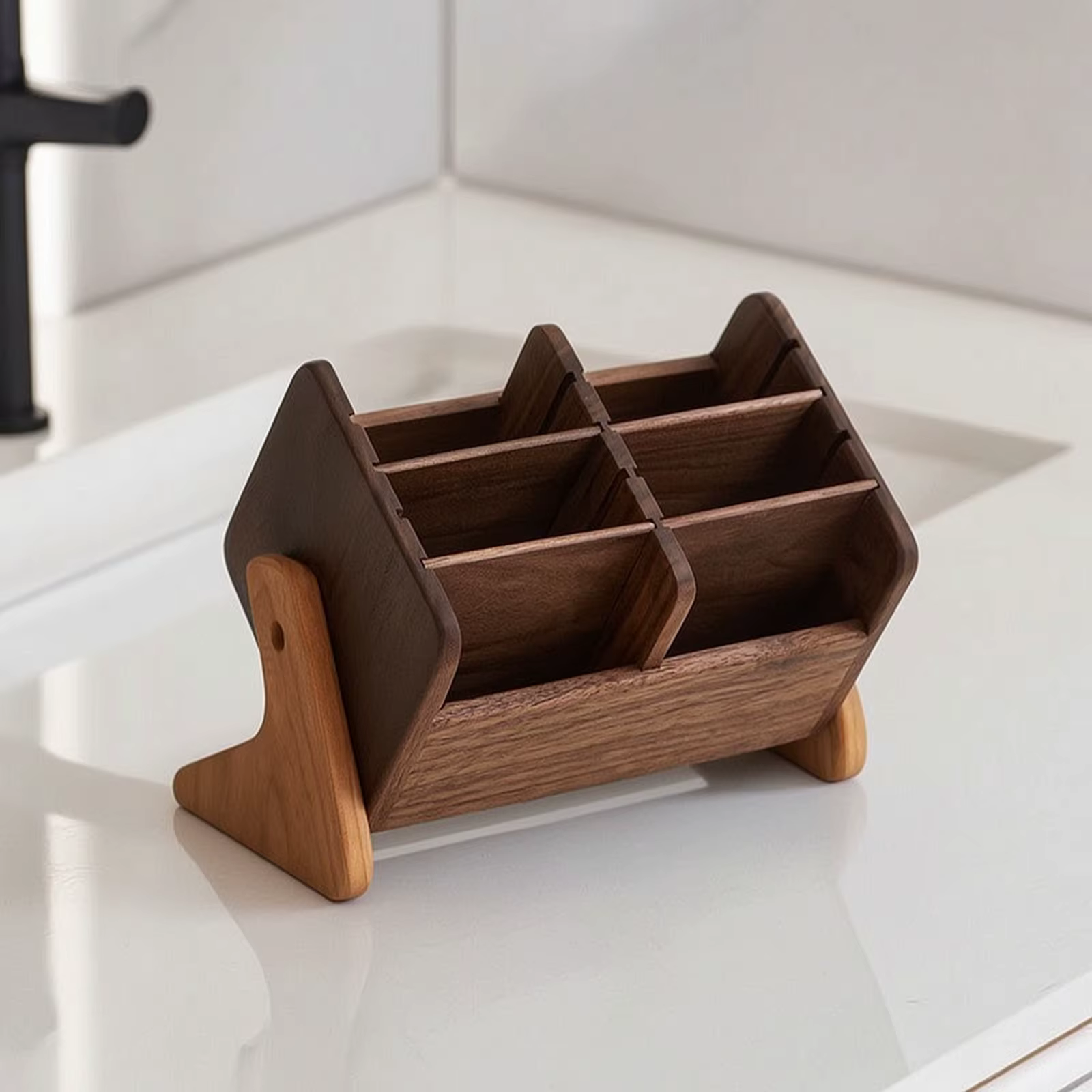 Boîte de rangement cosmétique en bois