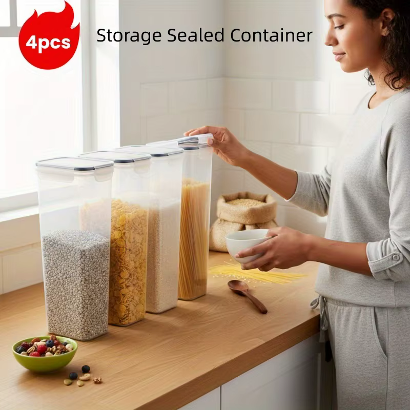 2/4 contenants à pâtes de 2,8 L, hermétiques, avec couvercles, pour l'organisation et le stockage de la cuisine, sans BPA