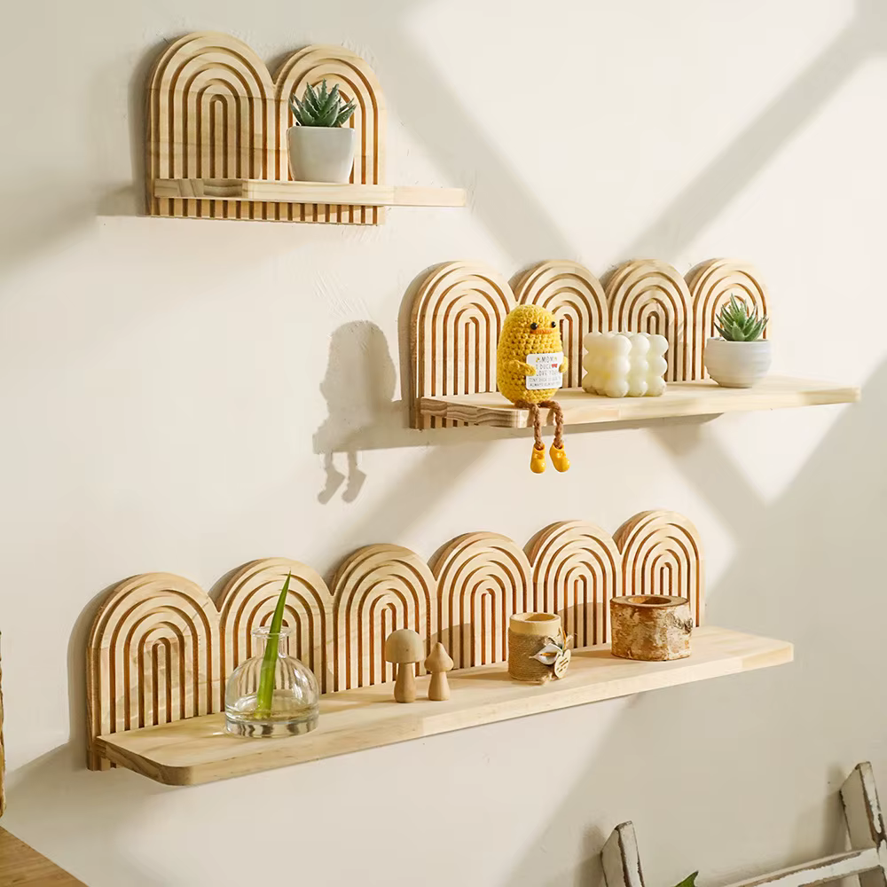 Étagère murale en bois massif