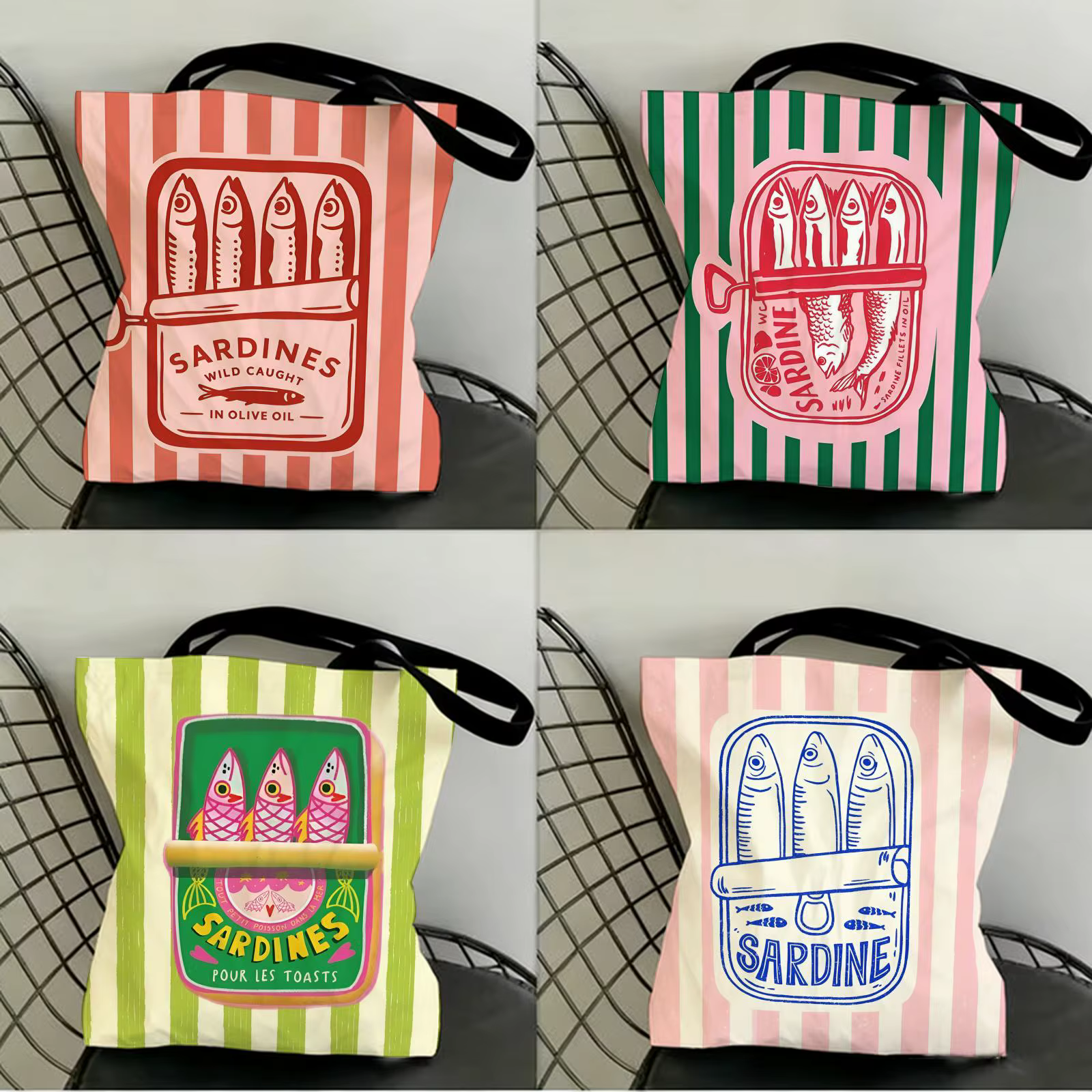 Sacs de rangement pour boîtes de conserve de sardines Coastal Charm
