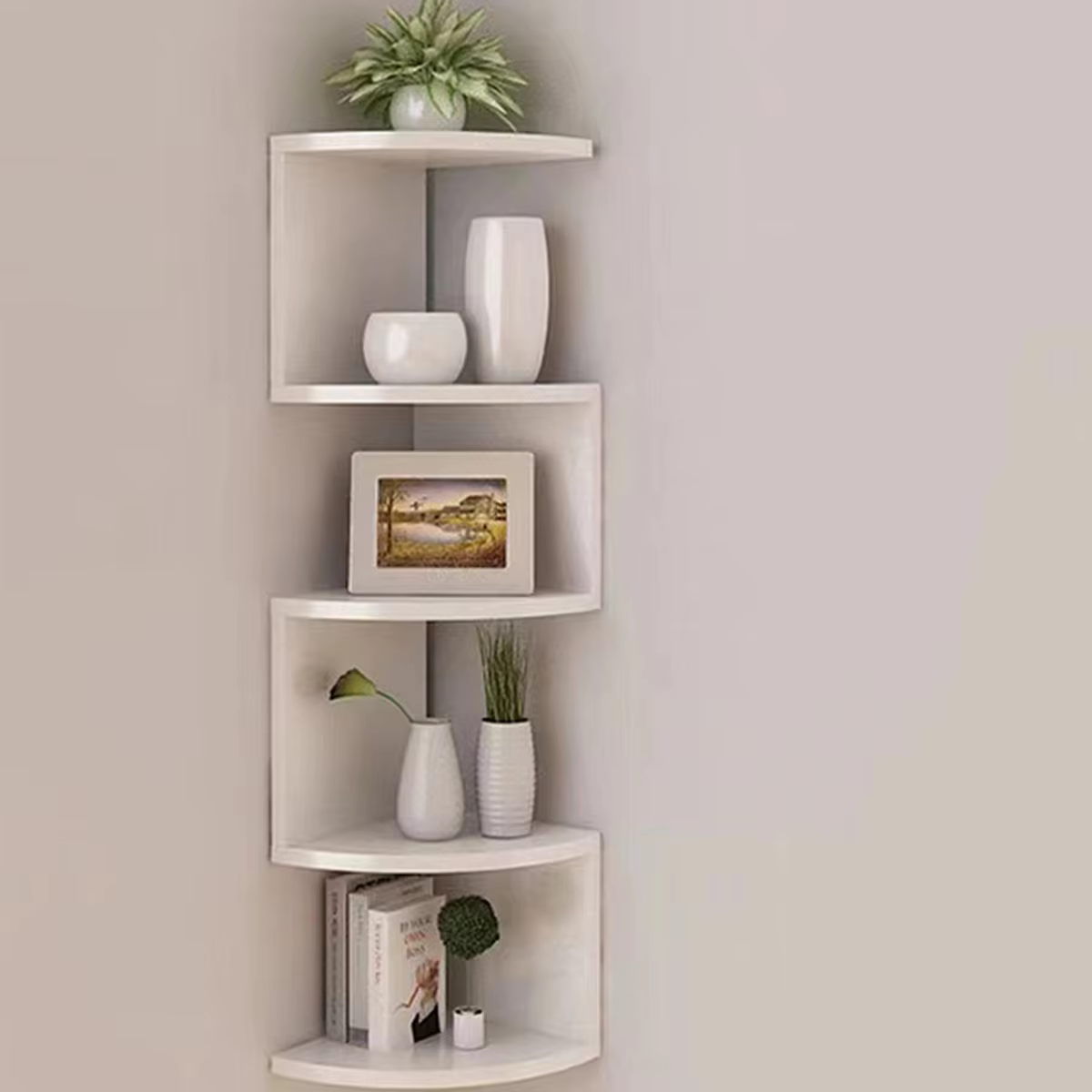 Étagère d'angle en bois à 2/4/5 couches
