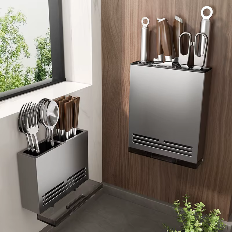 Étagère de rangement de cuisine en acier au carbone et plastique