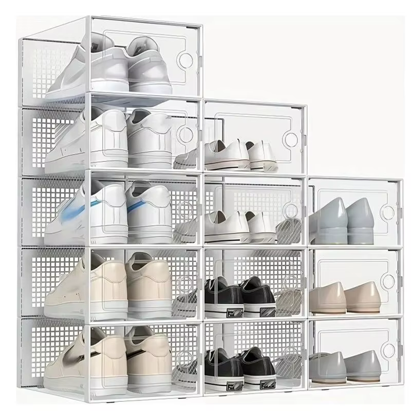 12 boîtes à chaussures transparentes