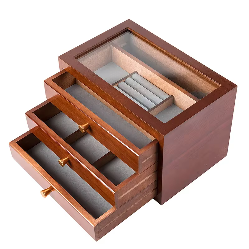 Boîte à Bijoux en Bois Multifonctionnelle de Style MELStyle Rétro