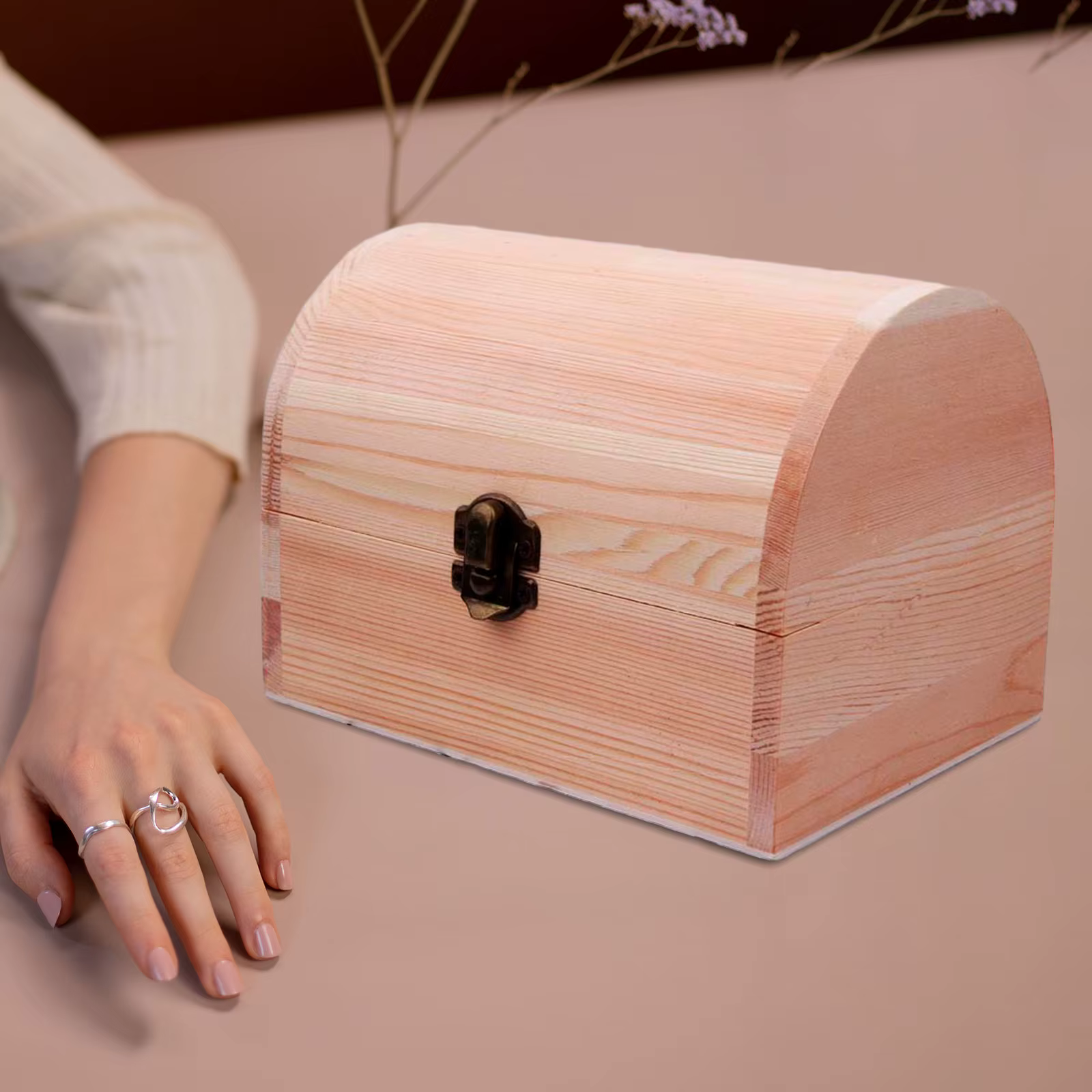 Coffre à bijoux en bois non fini