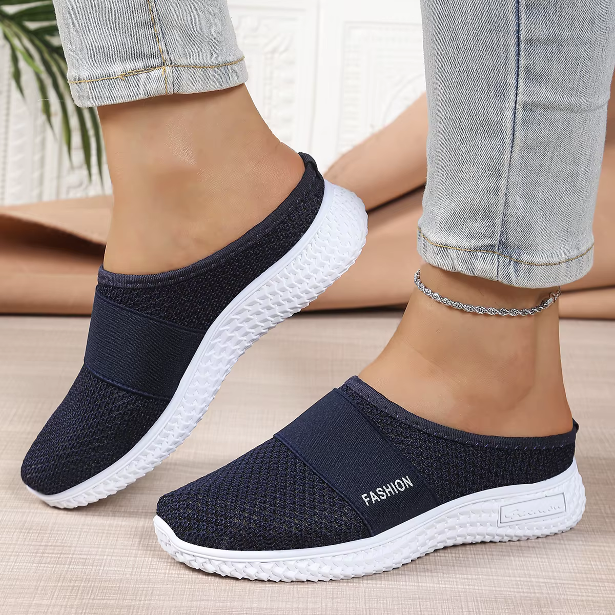 Chaussures pour femmes, mules de couleur unie, chaussures d'été pour femmes, livraison gratuite, pantoufles pour femmes, confortables et respirantes