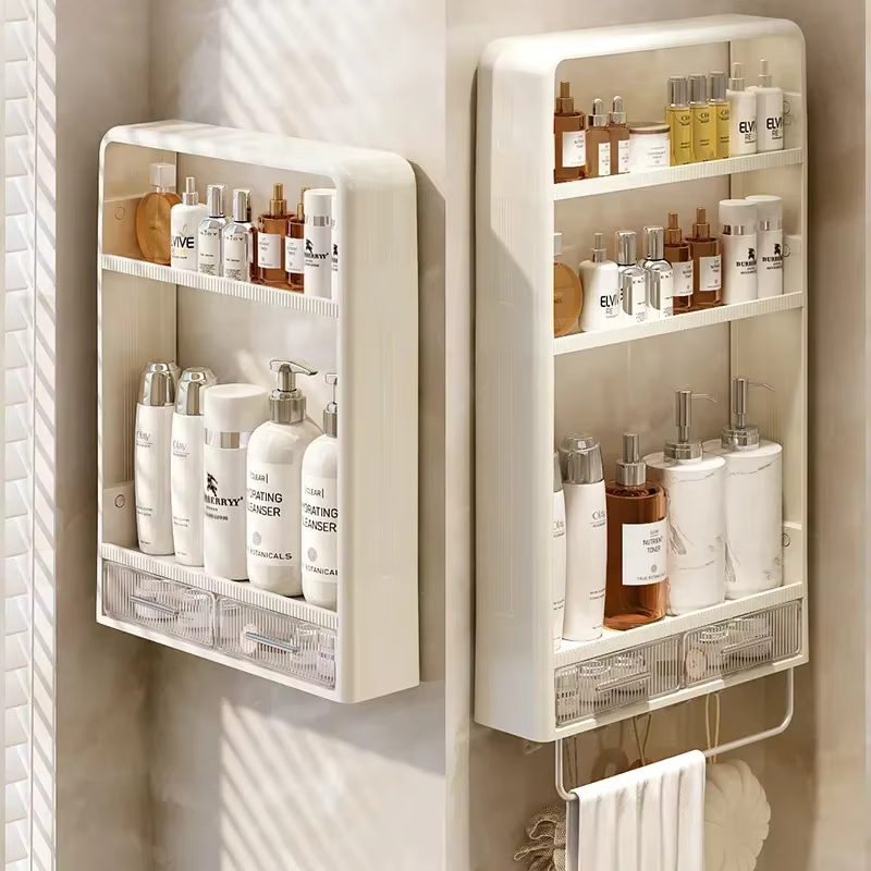 HOStorage T1 HOWash-Table Murale Non Perforée pour Stockage de Produits de Soins de la Peau