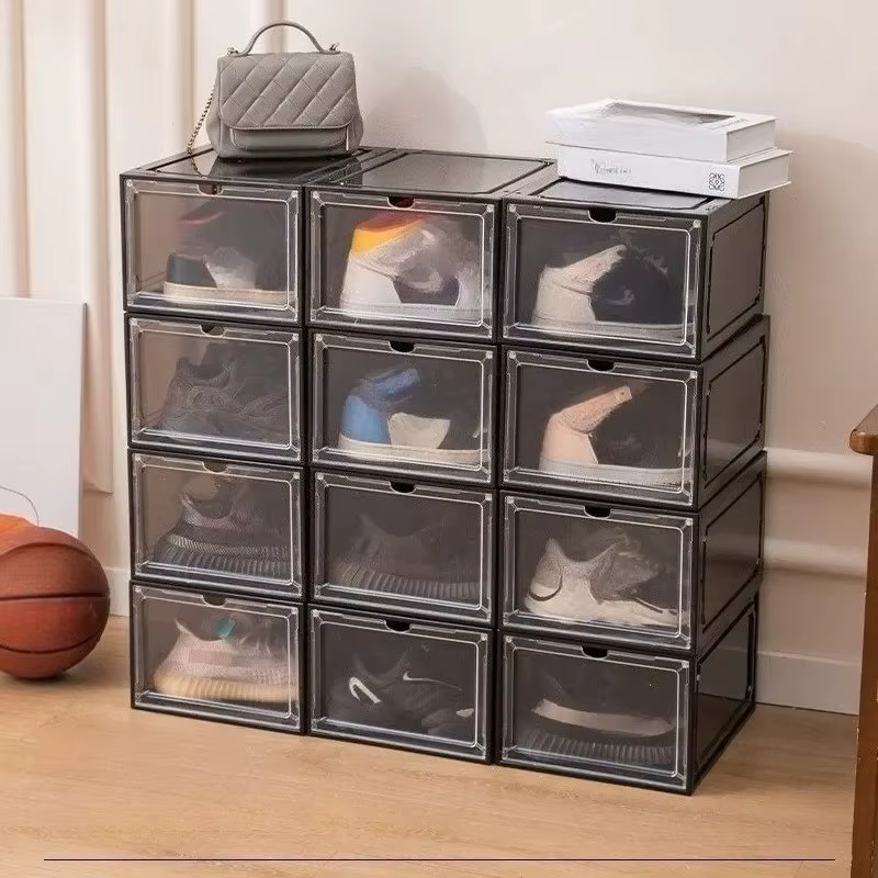 Boîtes de rangement pour chaussures en acrylique transparent