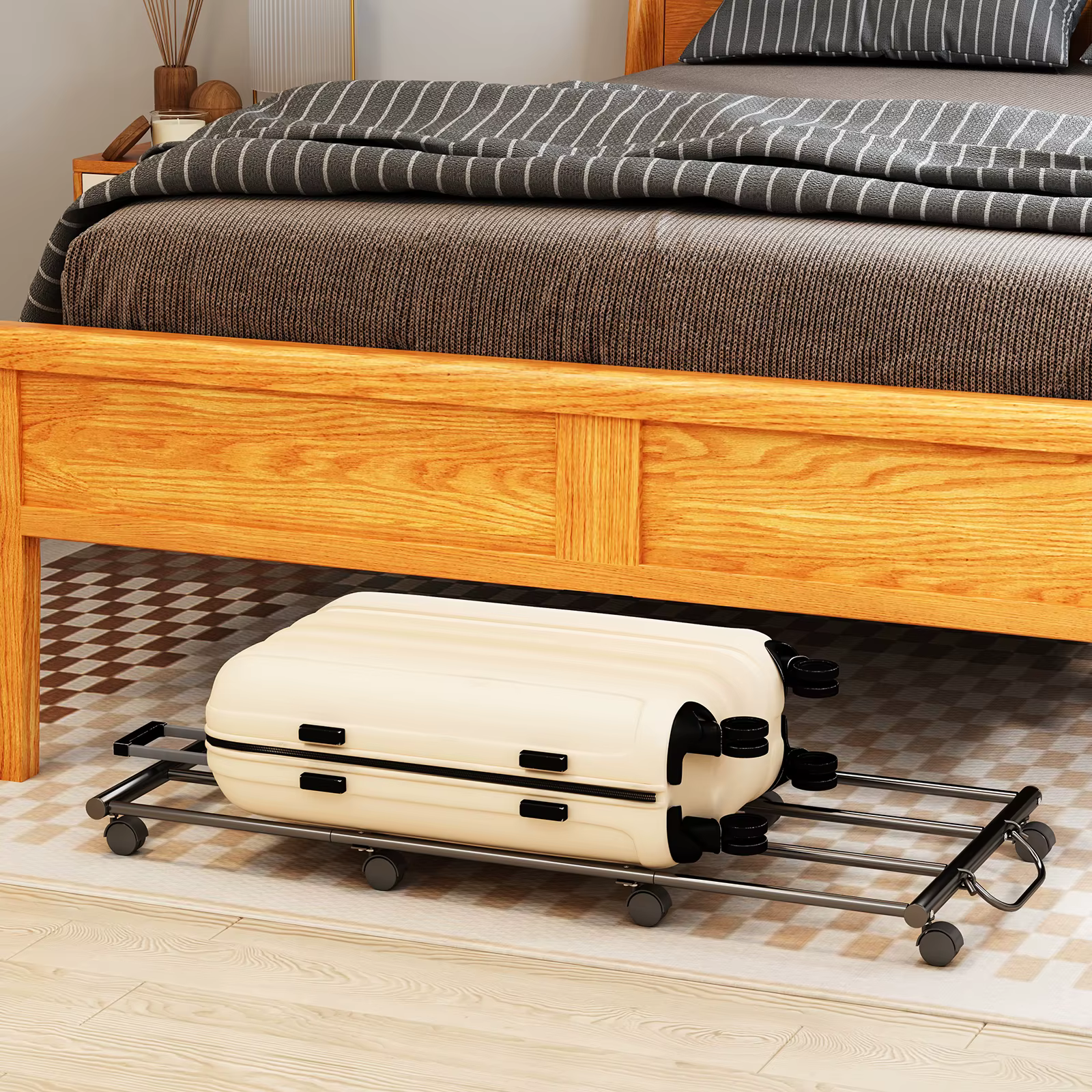Rangement sous lit, étagère de rangement pour bagages