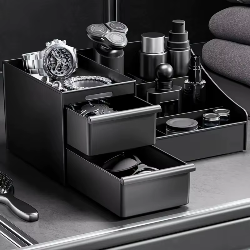 Organisateur de bureau noir avec tiroirs
