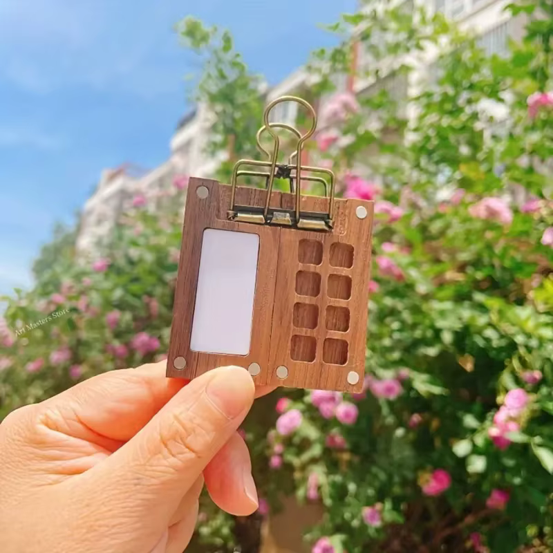 Mini boîte de rangement en bois pour aquarelle