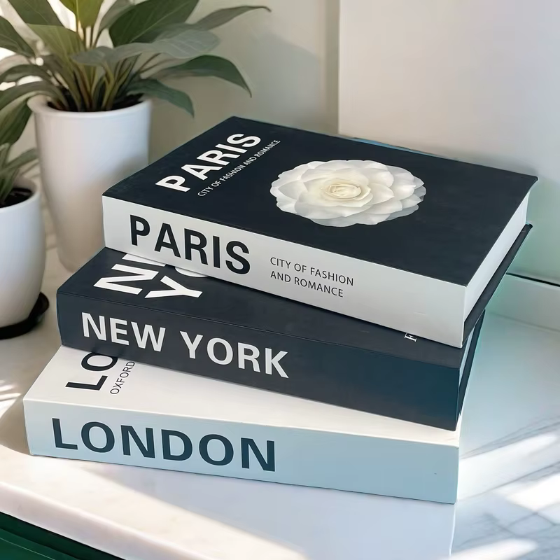 Boîte de rangement de faux livres de luxe