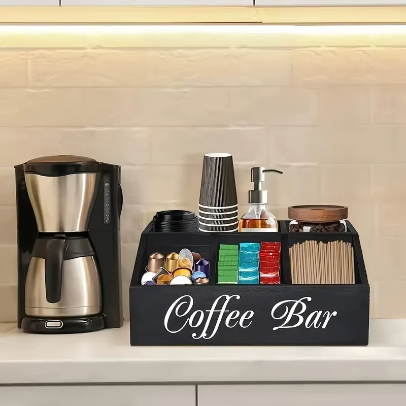Boîte de rangement de café en bois