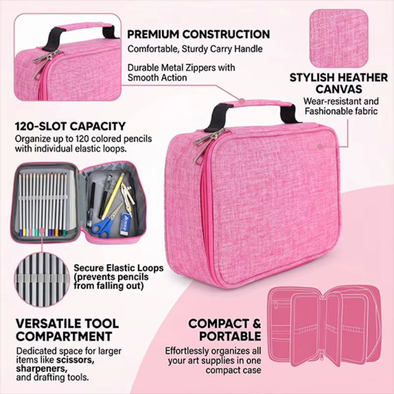 Sac de rangement pour crayons de couleur 72 couleurs