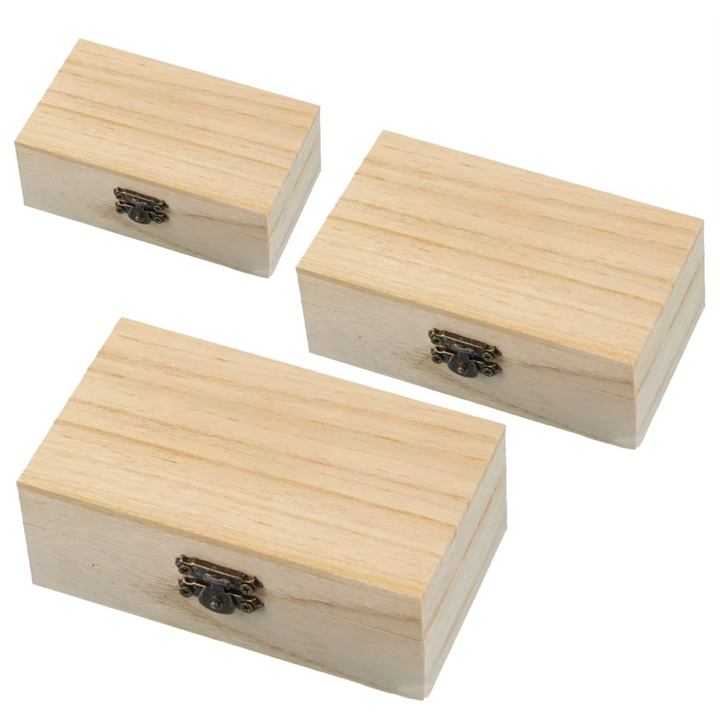 Boîte de rangement en bois pour bijoux à clapet