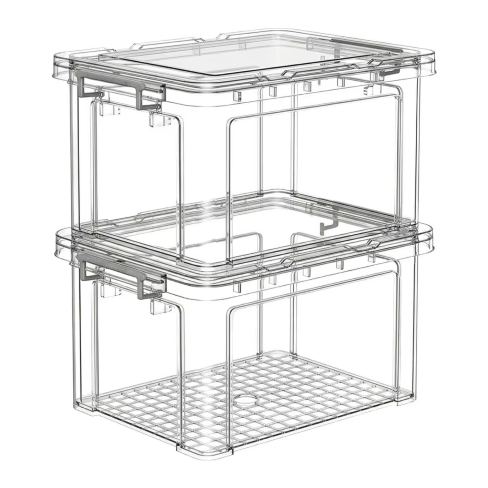 Boîtes de rangement transparentes avec couvercles