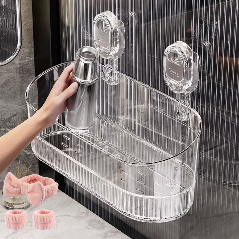 Étagère de salle de bain multifonctionnelle avec ventouse