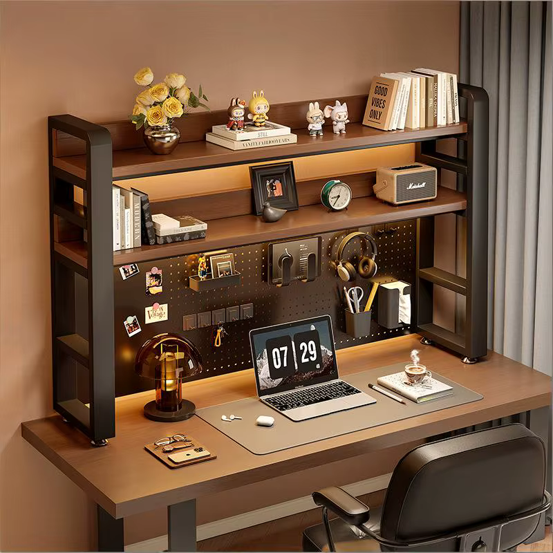 Étagère de bureau, bureau/commode à panneau perforé