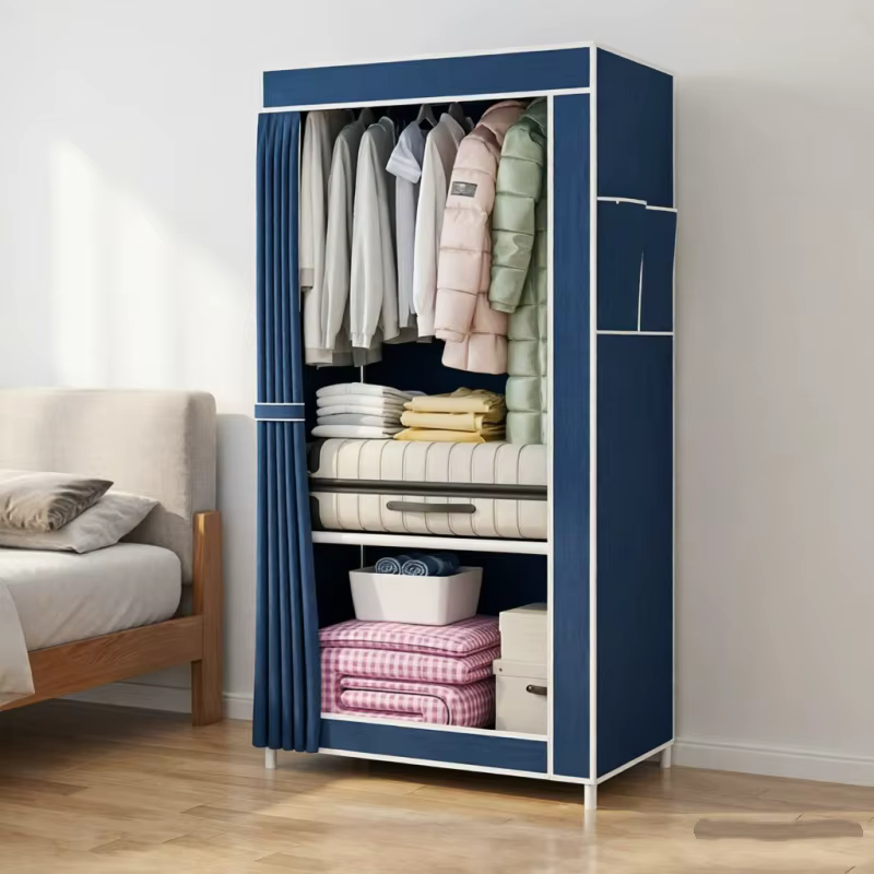 Armoire Portable Simple Autoportante Grande Capacité pour Rangement Quotidien de Vêtements et Couettes – Idéale pour Maison de Location et Chambre à Coucher