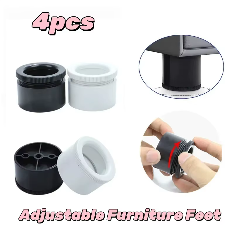 4 pièces pieds d'armoire en plastique ABS jambe réglable rond canapé accessoires meubles armoire jambes Table basse matériel de remplacement