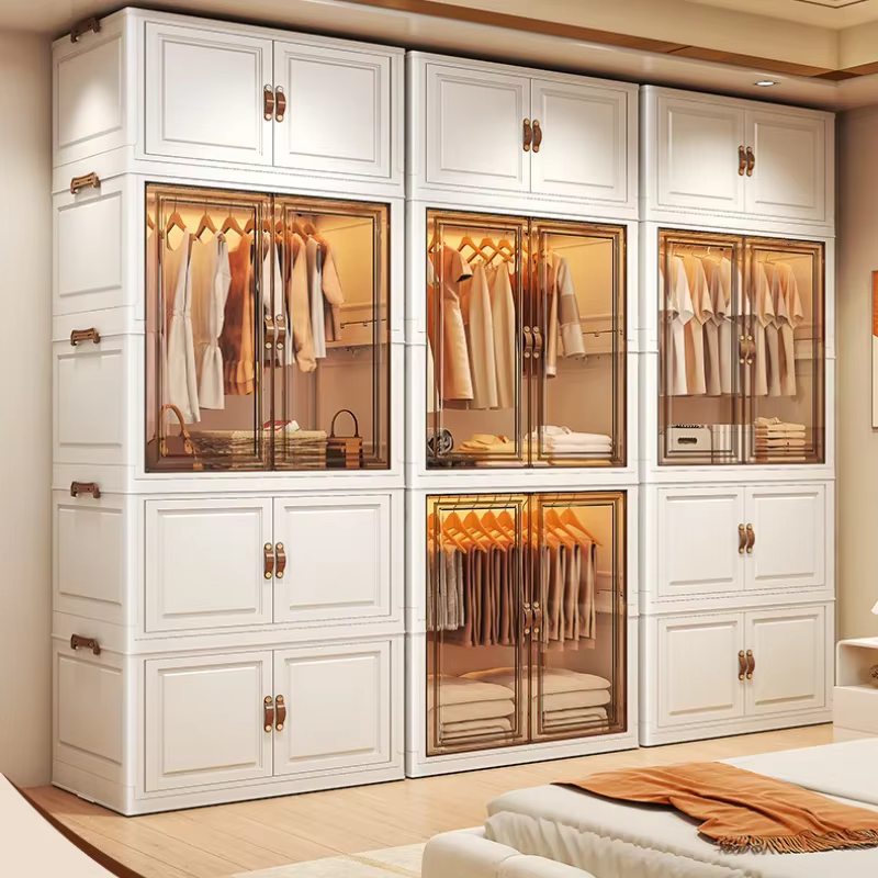 Porte armoire rangement chambre organisateur cloisons gain de place ménage Simple placard boîte à vêtements Vestidores meubles à la mode