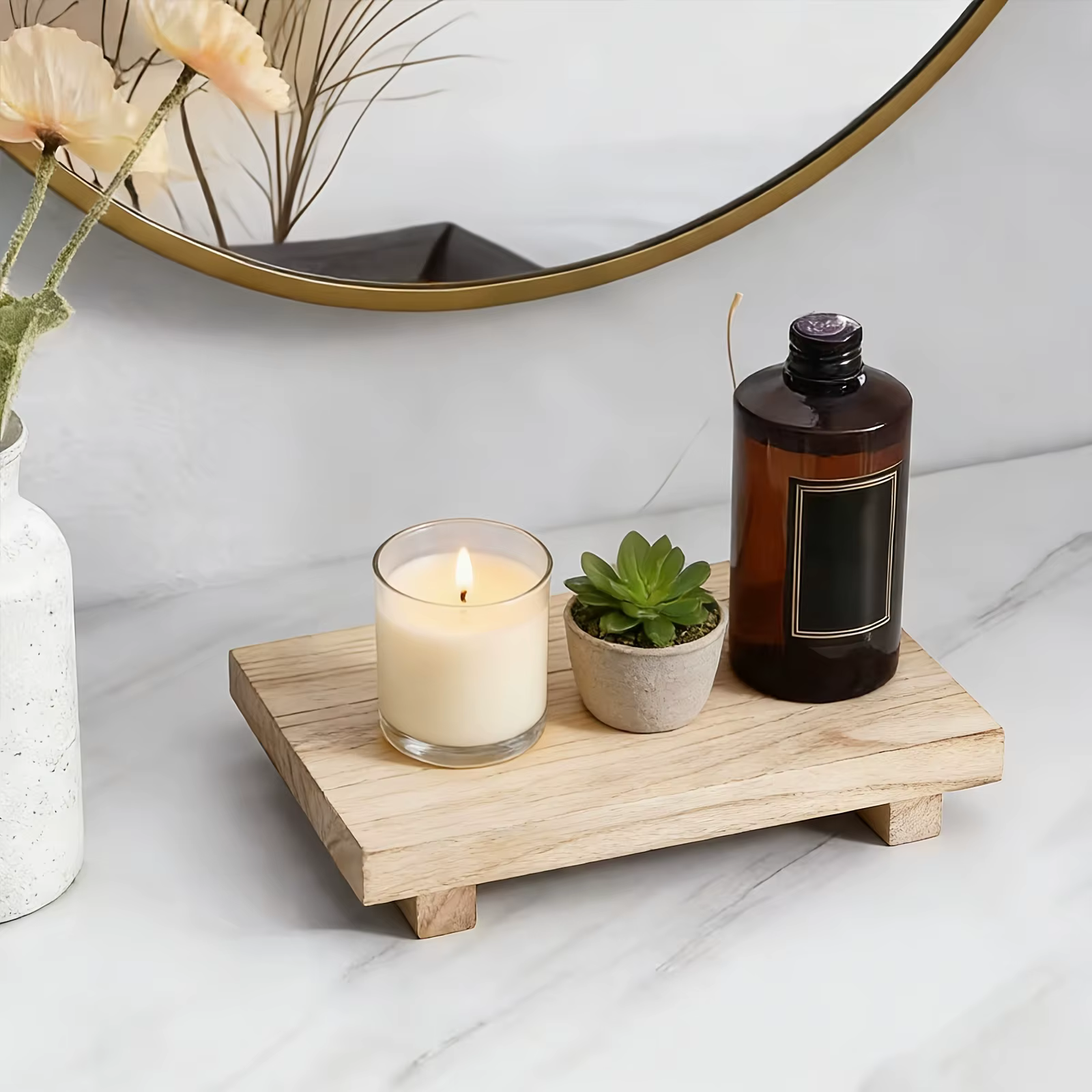 Plateau décoratif en bois vintage