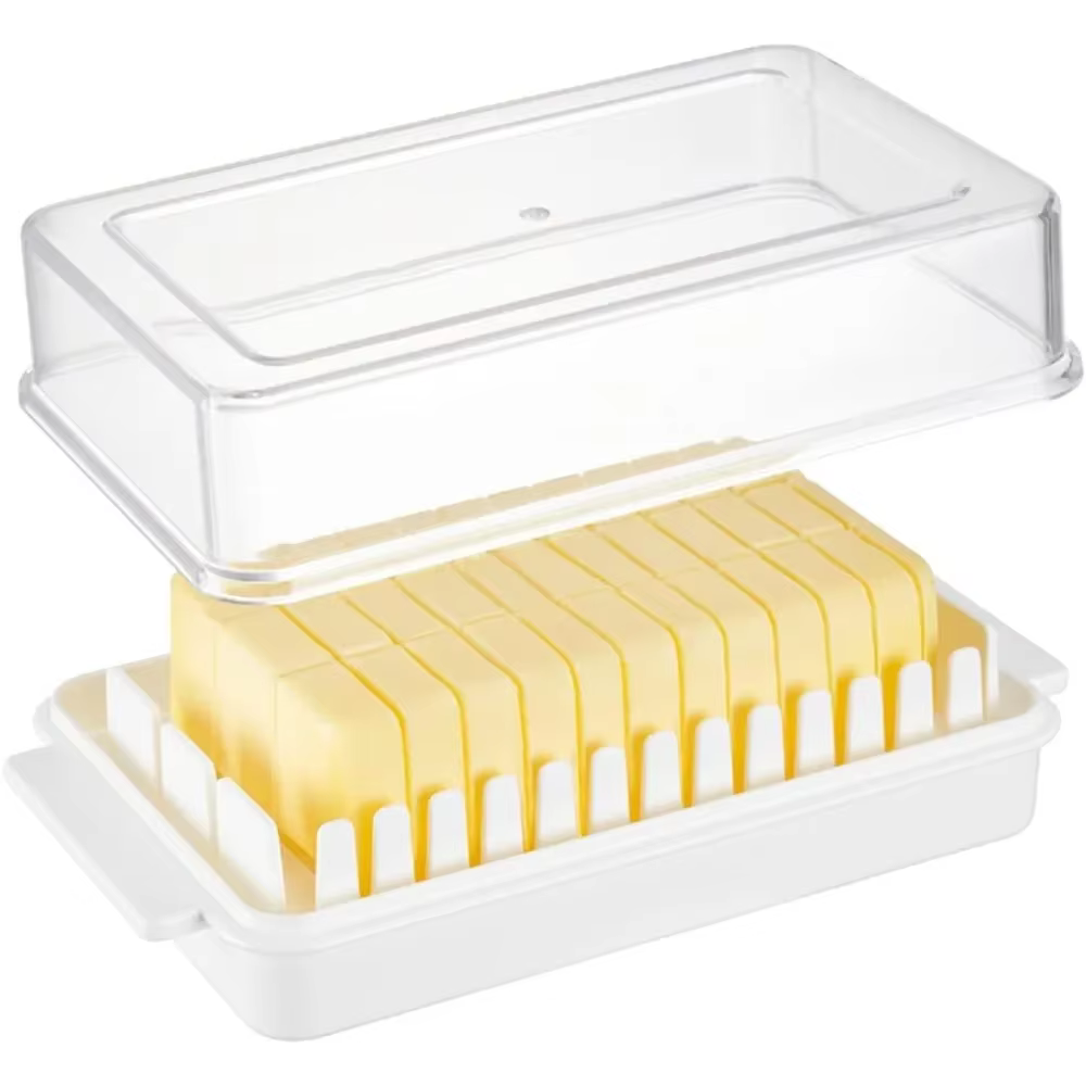 Boîte de rangement pour plat à beurre, couvercle couvert en plastique pour le stockage hermétique du plateau à fromage, outils de cuisine 1 pièce