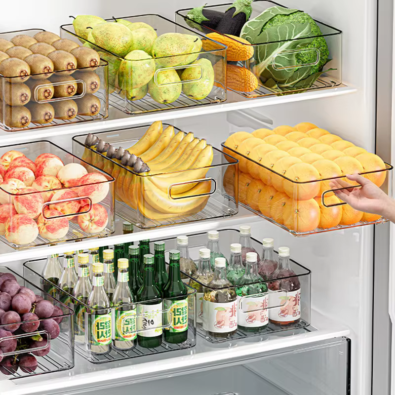 Organiseur de réfrigérateur empilable avec couvercles