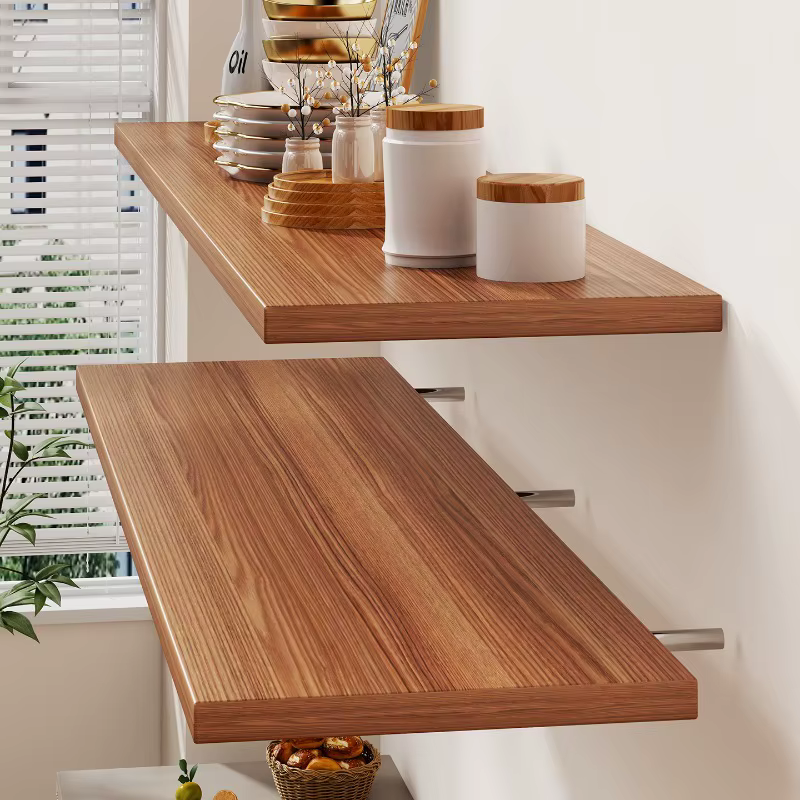 Étagère murale en bois massif pour salon