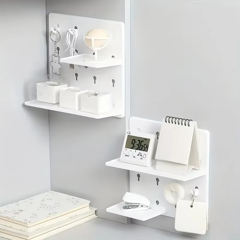 Planches à chevilles pour murs – Rangement de salle artisanale sans poinçonnage avec crochets d'étagère – Organisez