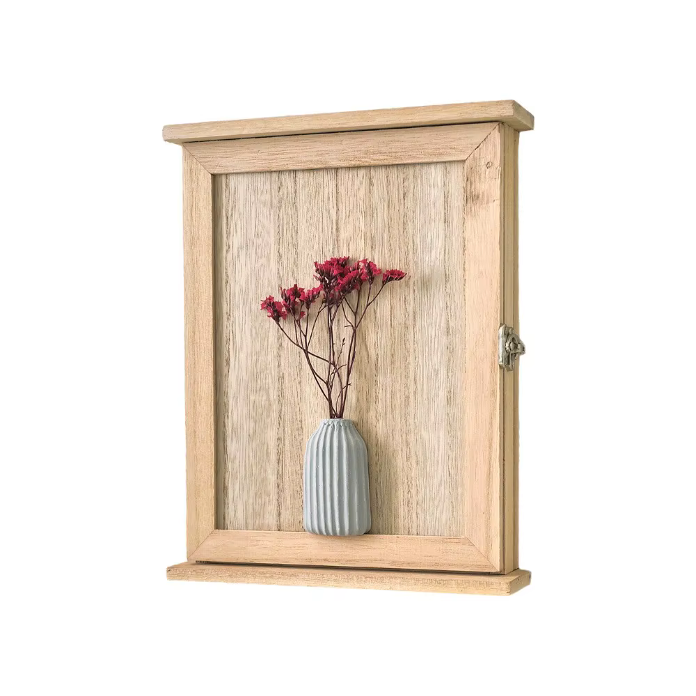 Boîte de rangement murale en bois pour clés