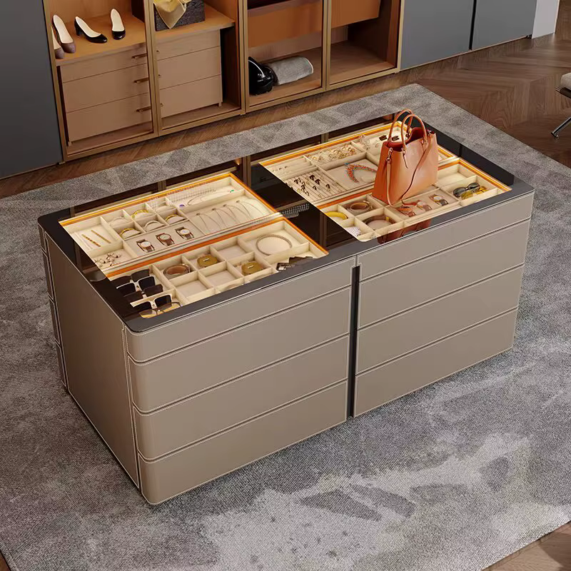 Vitrine à bijoux en verre