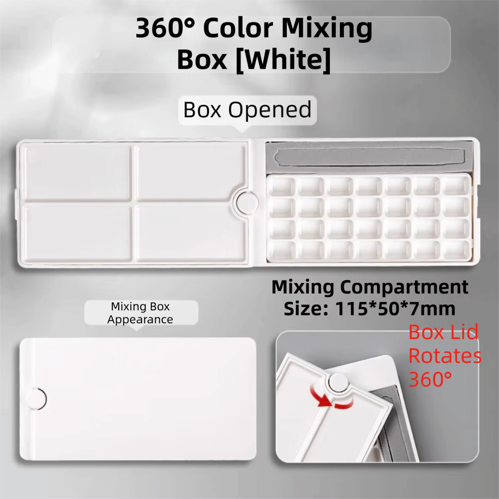 Palette de peinture aquarelle rotative à 360 degrés
