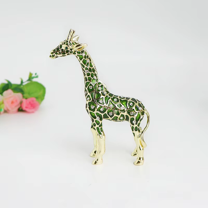 SHINNYGIFTS Boîte à bijoux girafe en émail et étain faite à la main