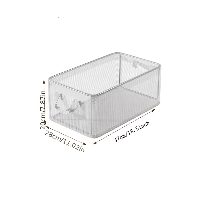 Boîte de rangement transparente en PVC avec cadre en acier
