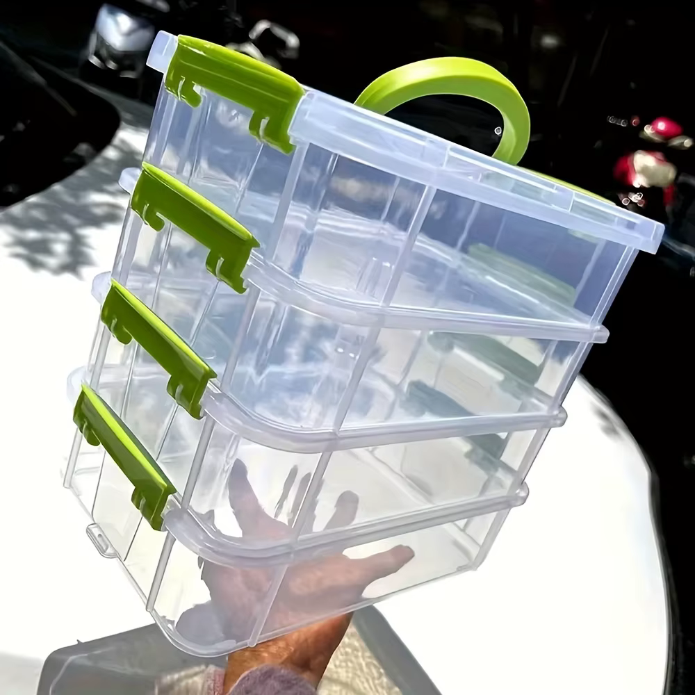 Boîte de rangement en plastique Transparent à 4 couches