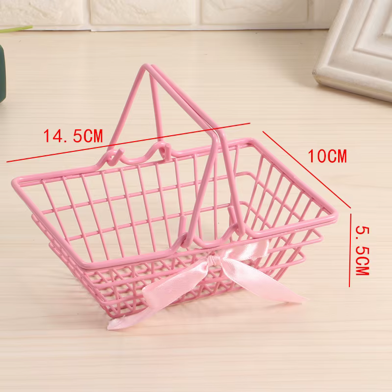 Mini panier de rangement rose pour fille