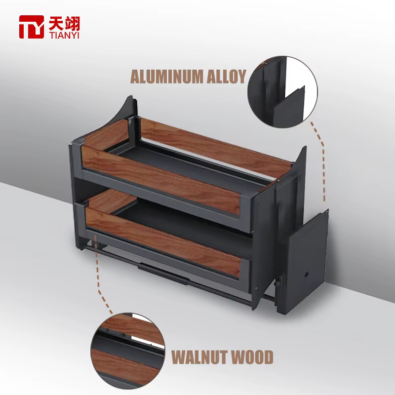 Support de rangement Double couche en noyer
