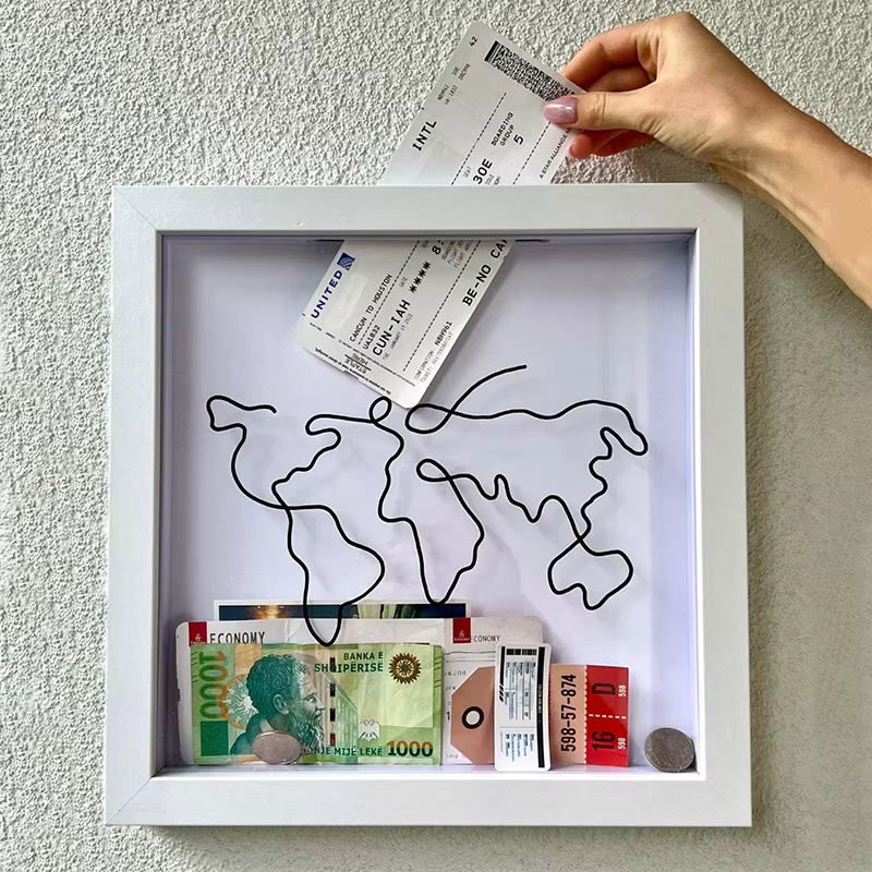 Boîte d'Ombre avec Fente pour Billets de Voyage