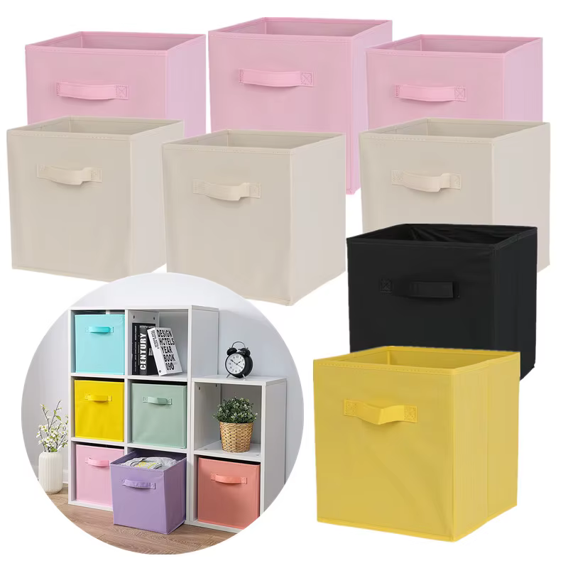 Boîte de rangement pliable en tissu non tissé