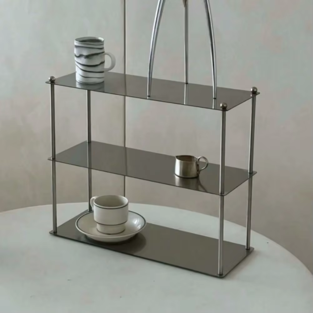 Étagère moderne en acier inoxydable 2/3 niveaux