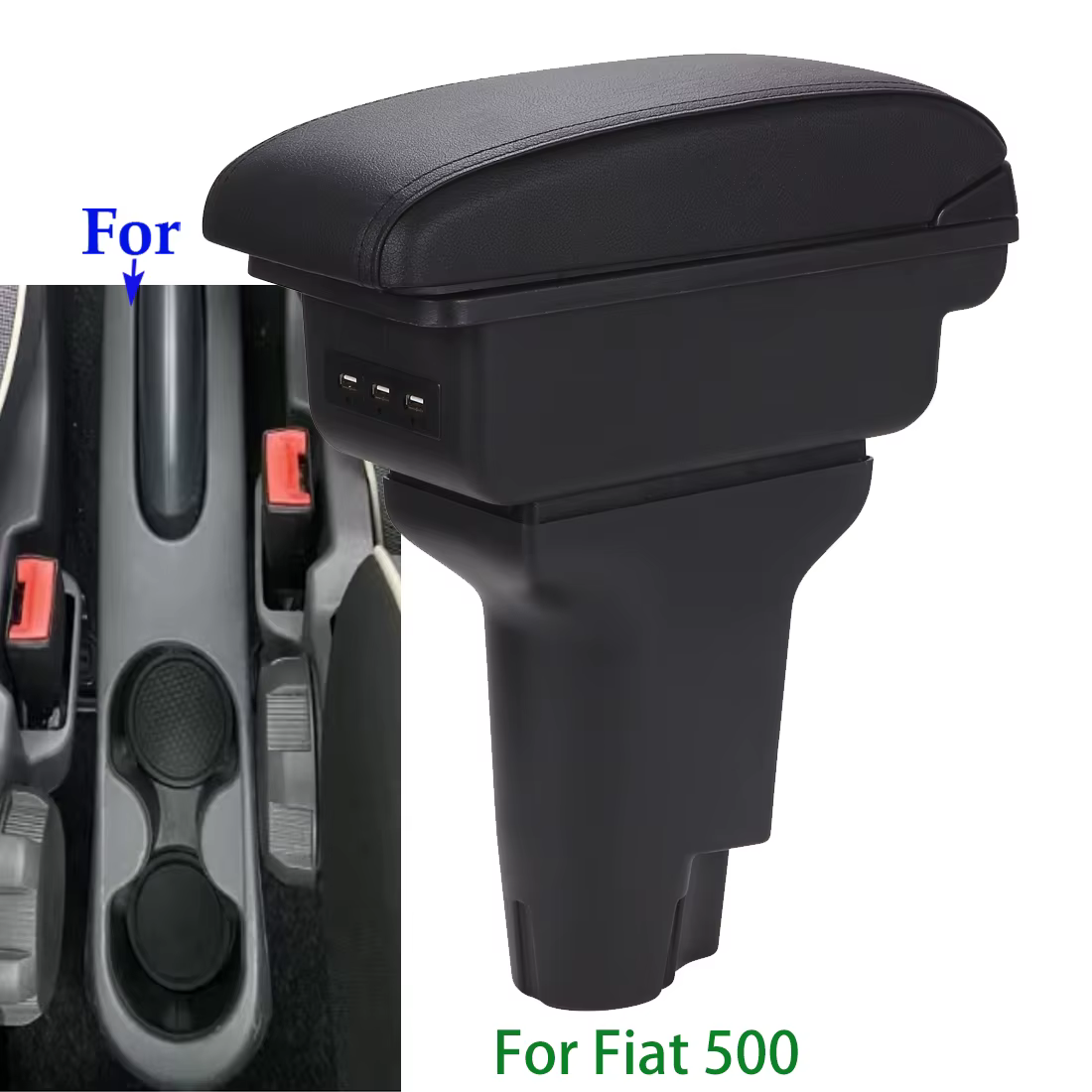 Boîte d'accoudoir pour Fiat 500