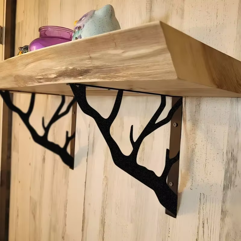 Nouveau support d'étagère en métal en forme de branche d'arbre