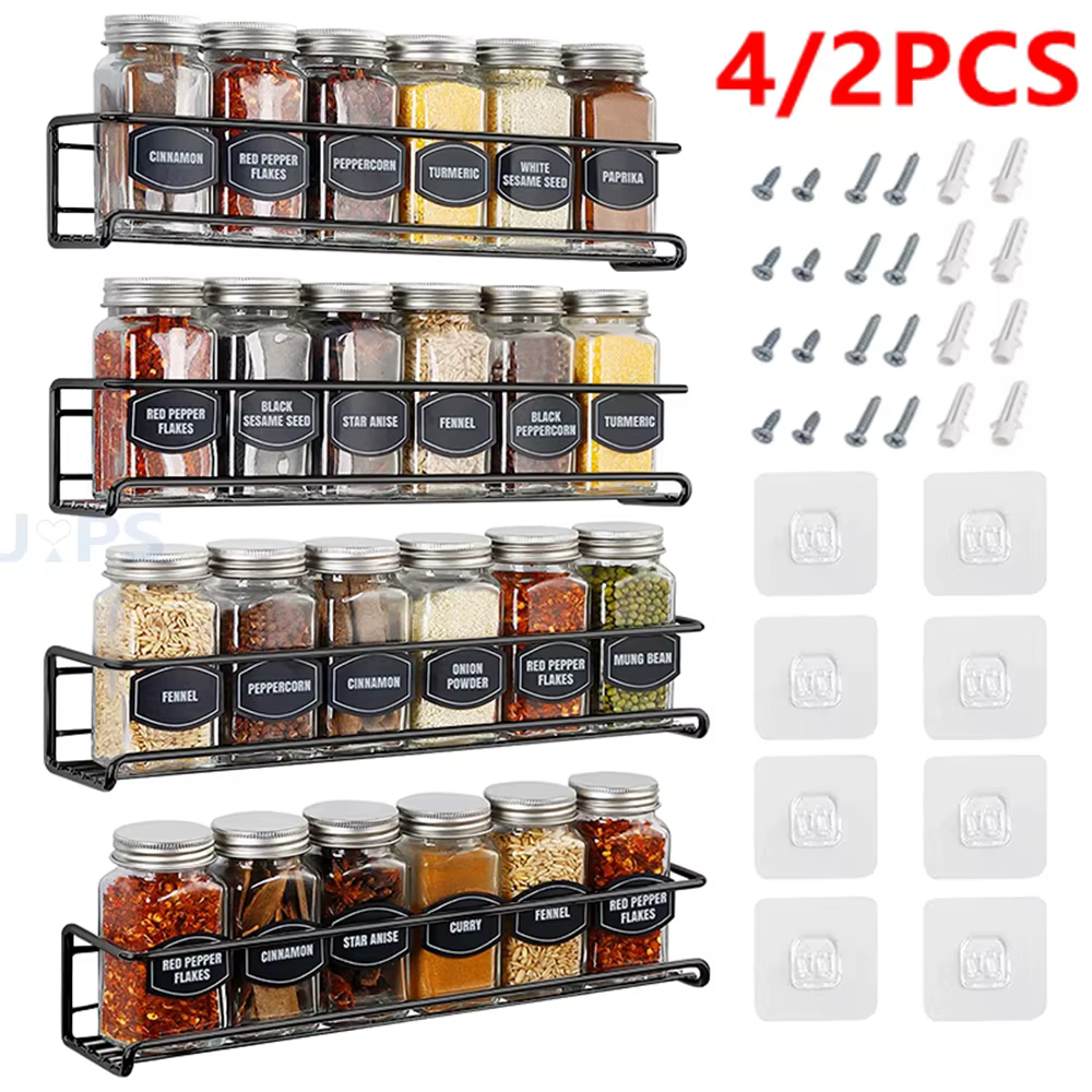 Lot de 4/2 supports muraux pour épices