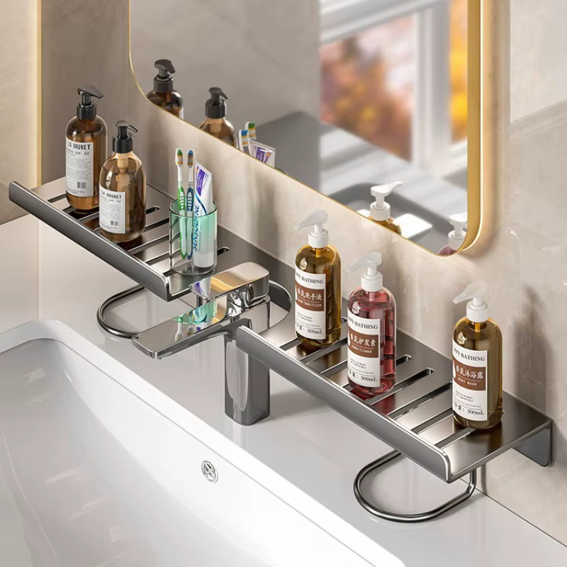 Étagère de rangement verticale pour lavabo de salle de bain