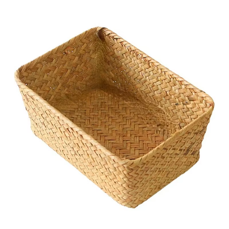 Panier de rangement en osier tissé