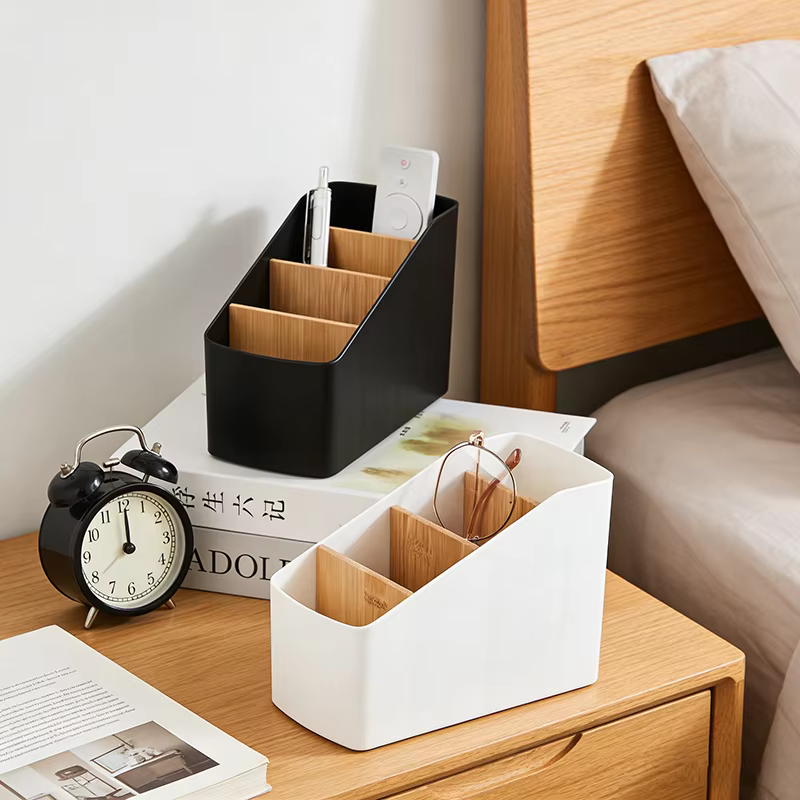 Organisateur de télécommandes de bureau, support de télécommande TV, boîte de rangement de table, organisateur multifonctionnel pour chambre, salon, bureau