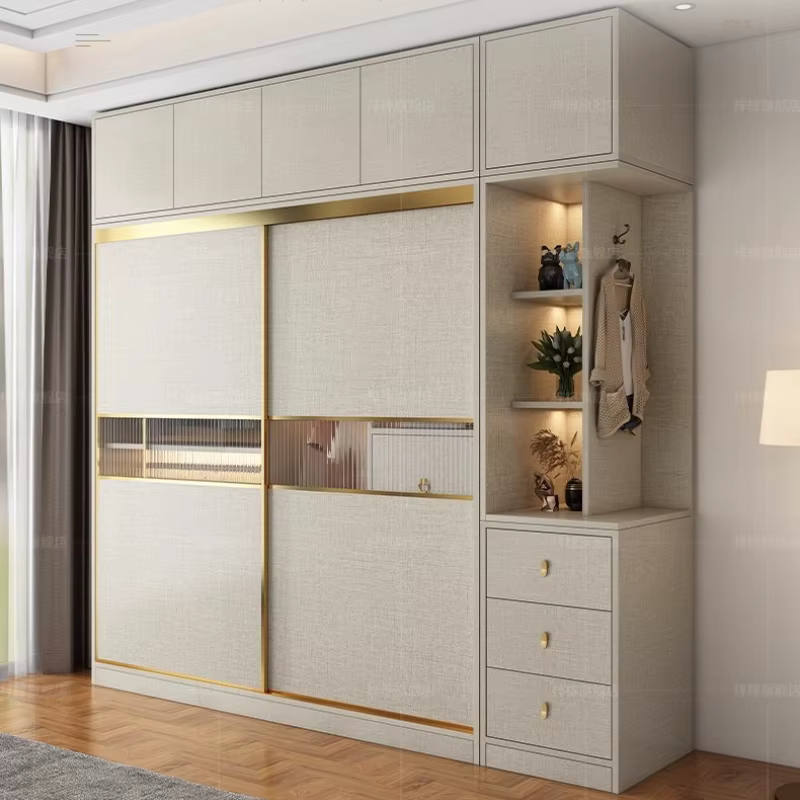 Armoire moderne de luxe en bois massif blanc