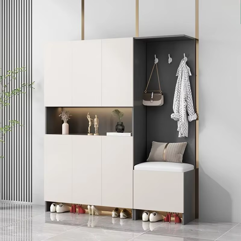 Armoire à chaussures de salon en bois massif