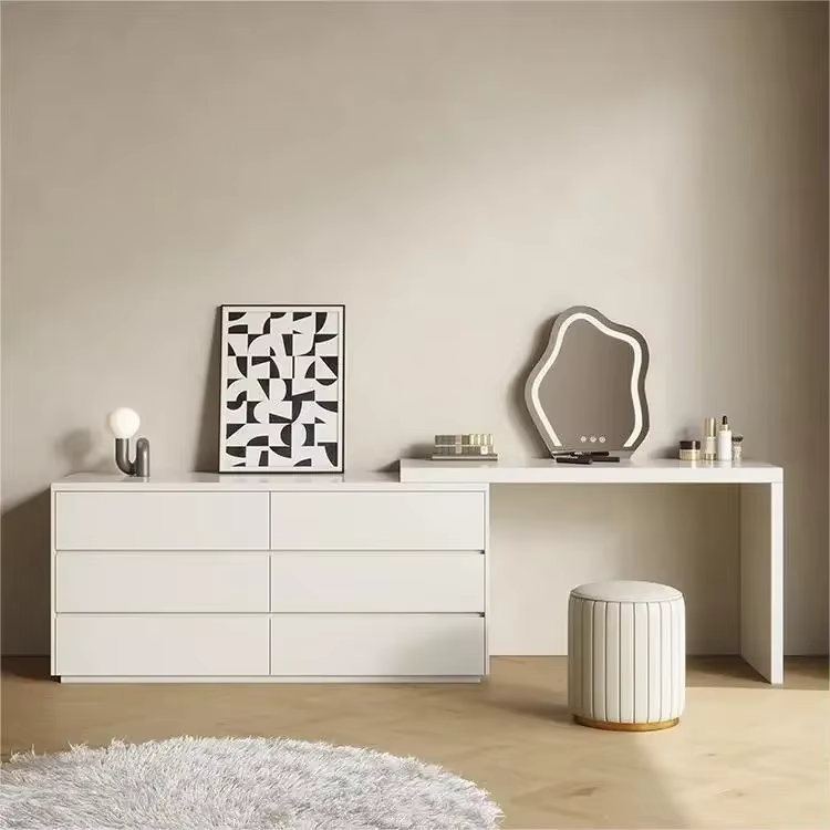 Miroir de maquillage blanc de luxe
